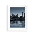 Plakat w ramie 30x40 - Nocne pejzaże miasta - miasto, nocą - rama biała