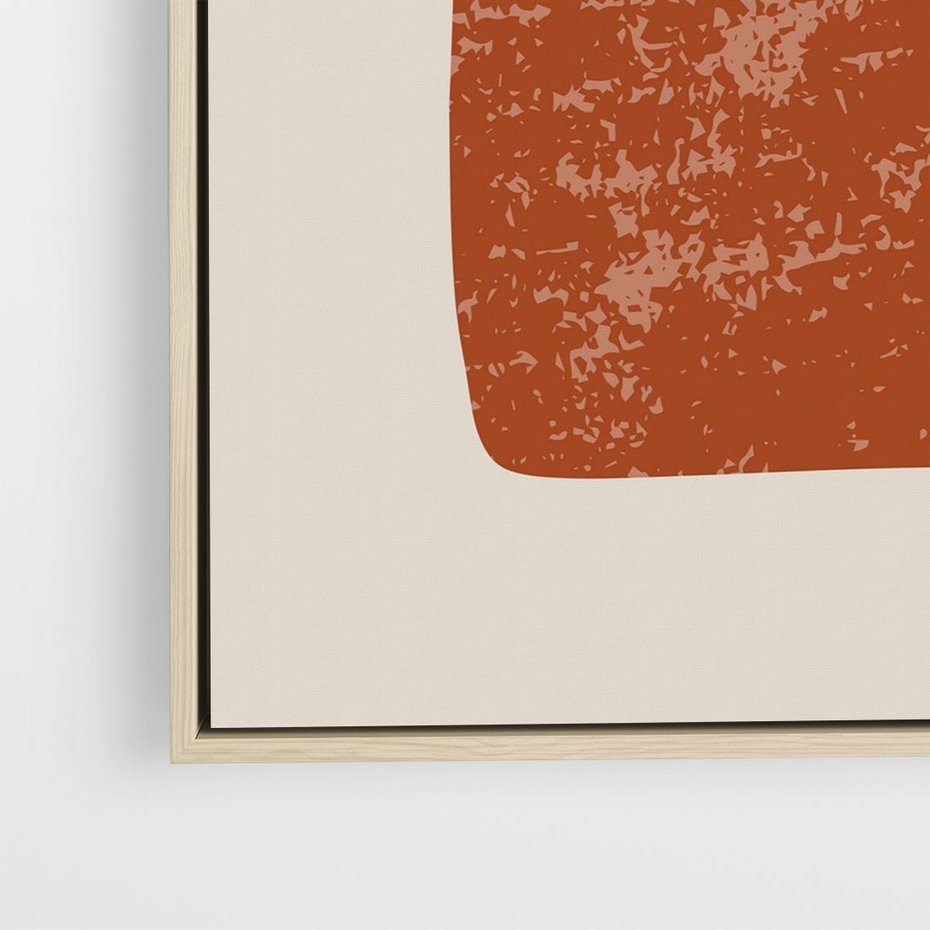 Obraz w ramie 80x80 - Przenikanie Granic - nowoczesny plakat, abstrakcyjne kształty - rama drewno