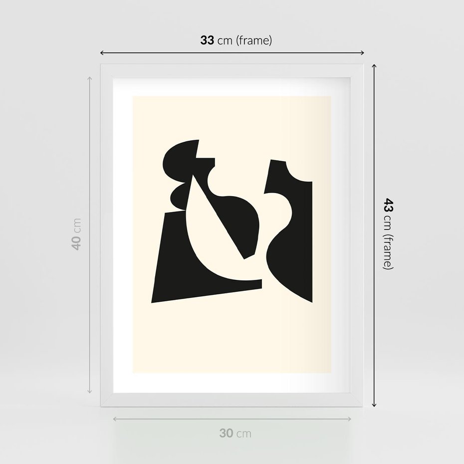 Plakat w ramie 30x40 - Tajemnicze Spektrum - abstrakcyjne kształty, geometria - rama biała