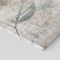 Obraz na płótnie 60x60 - Betonowe Wspomnienia Liści - odciski w betonie, odbitki
