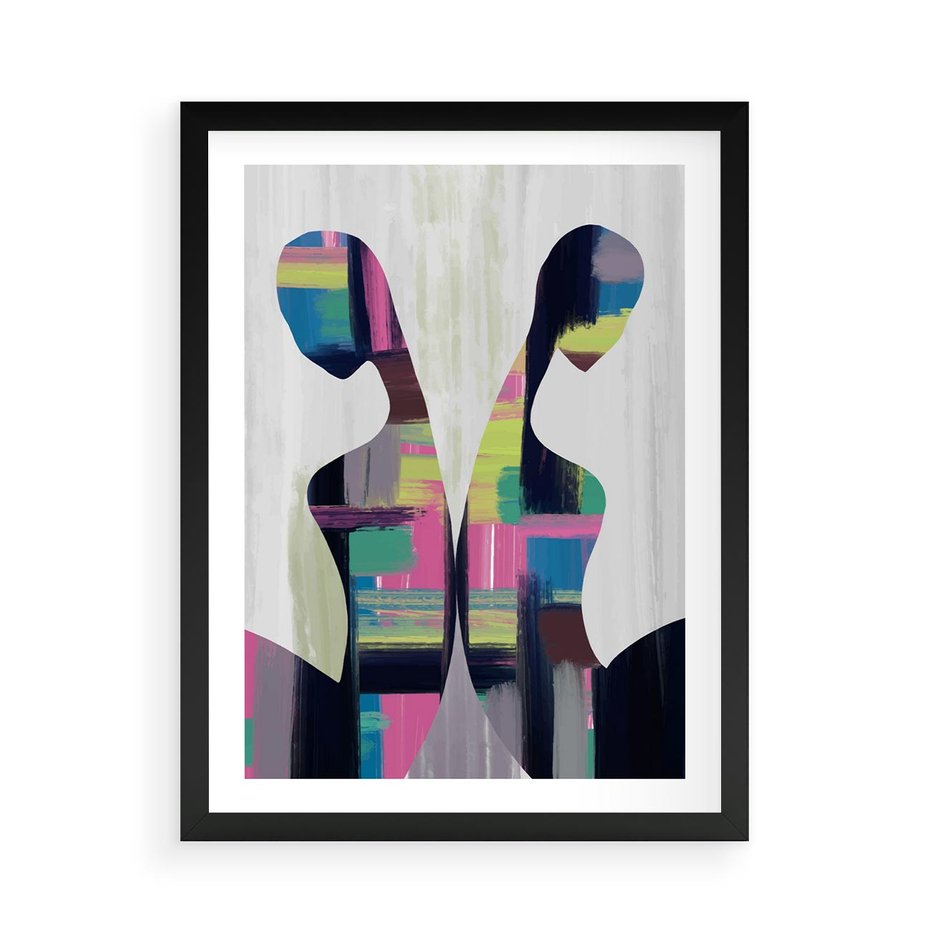 Plakat w ramie 50x70 - Nowa Era - abstrakcyjny plakat, nowoczesna sztuka - rama czarna