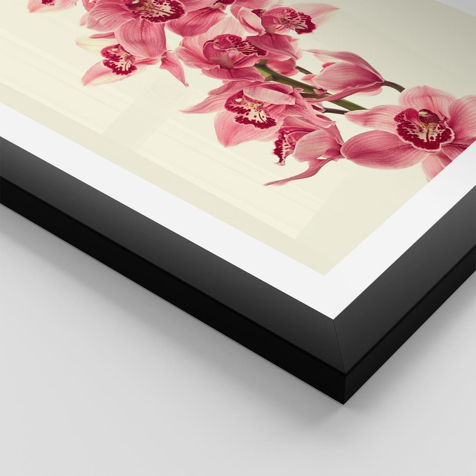 Plakat w ramie 40x50 - Orchidea w spa - relaks - orchidea, spa - rama czarna