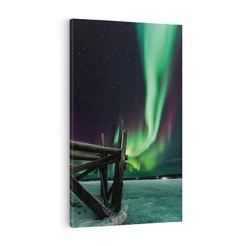 Obraz na płótnie 80x120 - Zorza polarna w tajemniczej nocnej przestrzeni - zorza, polarna