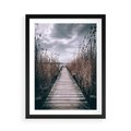 Plakat w ramie 50x70 - Mglisty krajobraz - pomost, morze - rama czarna