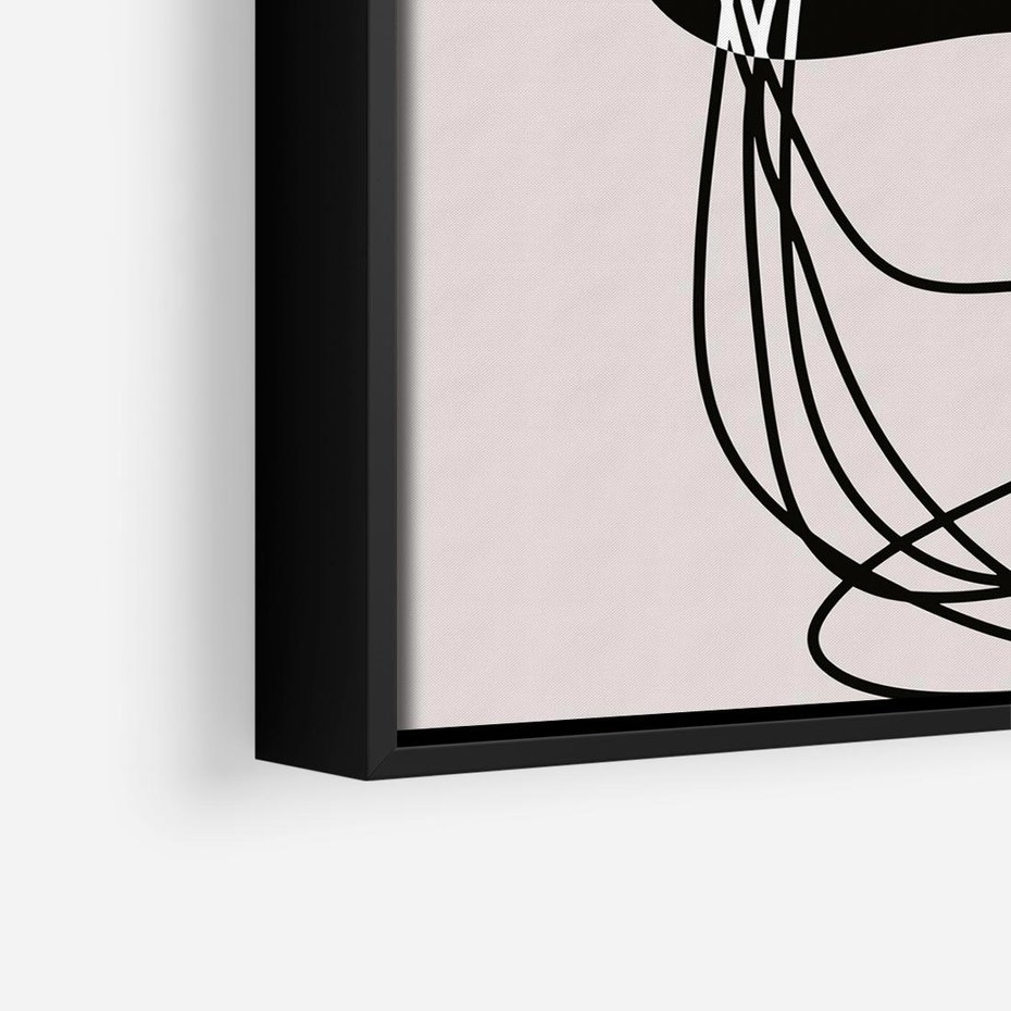 Obraz w ramie 50x50 - Strukturalne Kontrasty - abstrakcyjne szkicowane linie, minimalizm - rama czarna