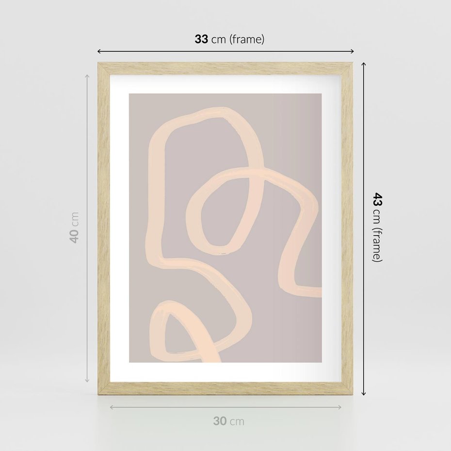 Plakat w ramie 30x40 - Nowoczesne Odbicia - minimalistyczny obraz, nowoczesny - rama drewno