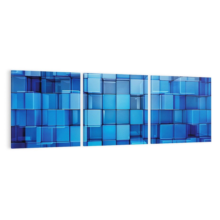 Obraz na płótnie 120x40 - Abstrakcyjne 3D: Kolorowe bloki - abstrakcja, 3d