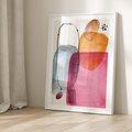 Plakat w ramie 30x40 - Kolorowe Pastelowe Spektrum - kolorowe pastelowe plamy, rozmyte żywe kolory - rama biała