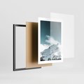 Plakat w ramie 30x40 - Nocna Magia w Górach - fotografia, śnieg - rama czarna