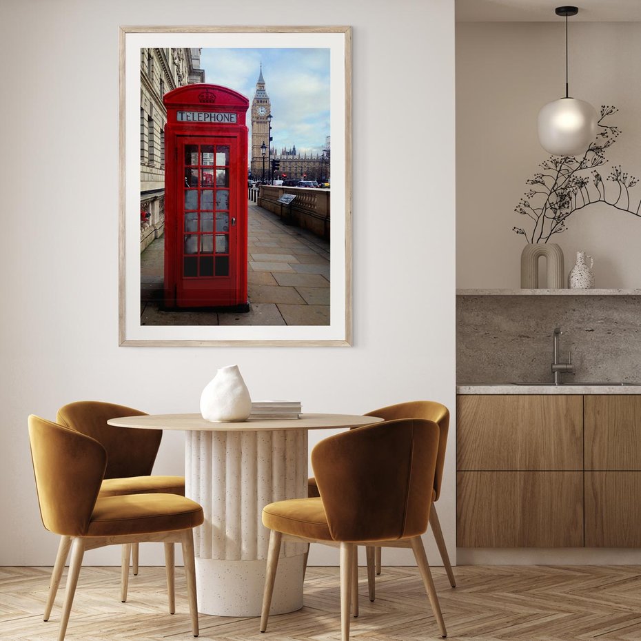 Plakat w ramie 30x40 - Londyńska budka telefoniczna - budka, telefoniczna - rama drewno