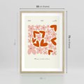 Plakat w ramie 50x70 - Miłość w Kompozycji - grafika, kompozycja kwiaty i serca - rama drewno