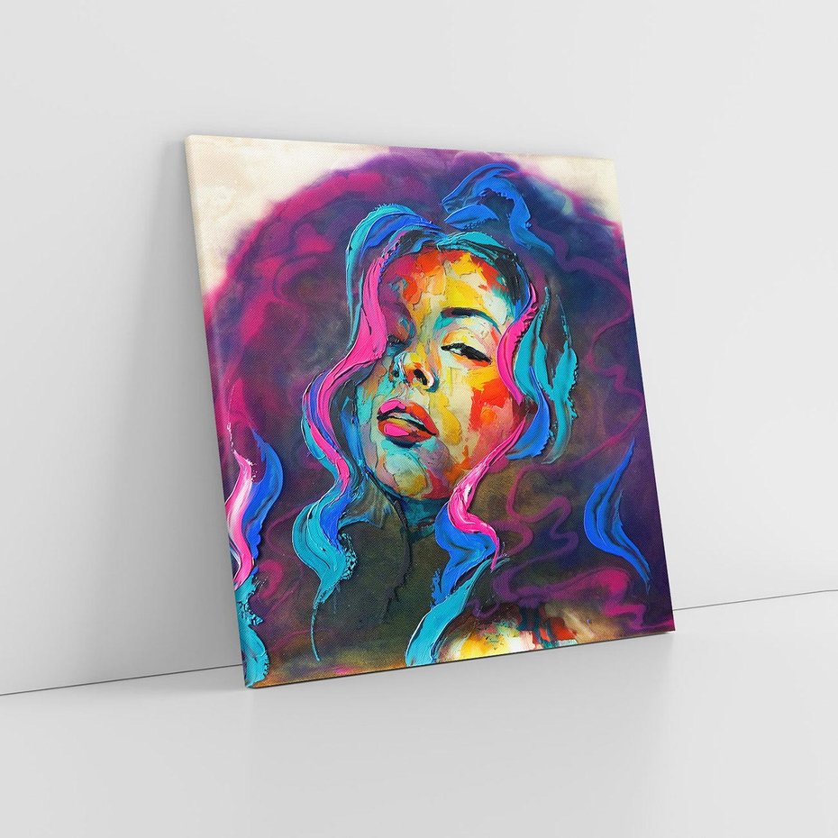 Obraz na płótnie 50x50 - Bujna Ekspresja - grafika komputerowa, przypomina obraz olejny