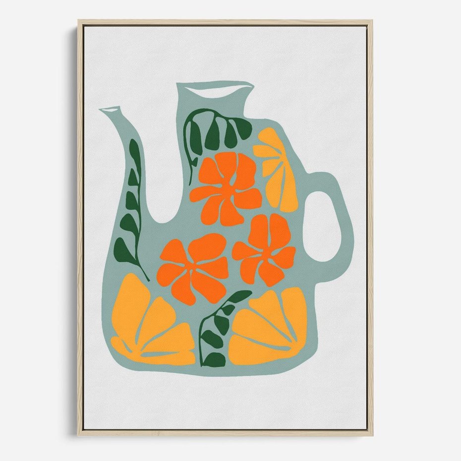 Obraz w ramie 80x120 - Kolorystyczna Ekspresja - czajnik, abstrakcja - rama drewno