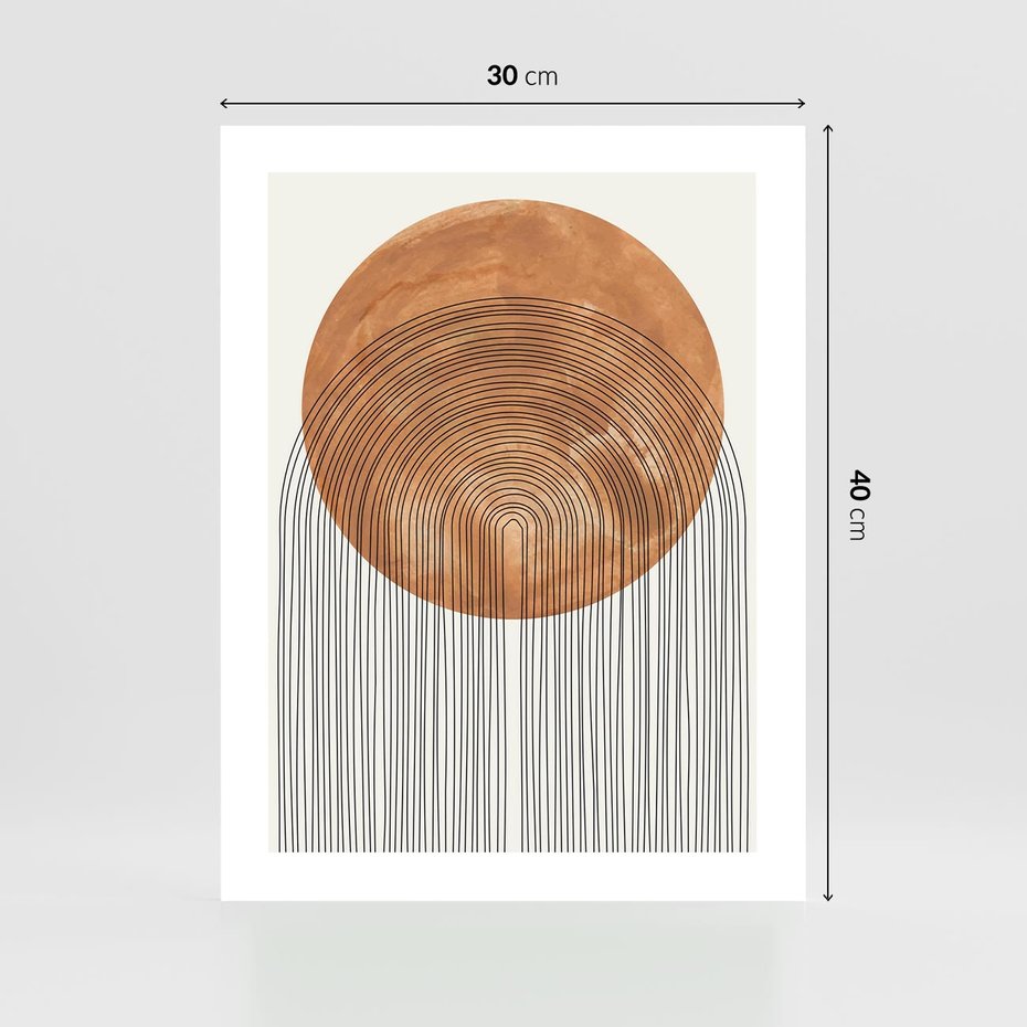 Plakat bez ramy 30x40 - Konturem Kształtowane - koło, boho styl