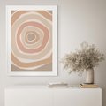 Plakat bez ramy 50x70 - Roztopione Granice - abstakcyjne koła, delikatne odcienie beżu