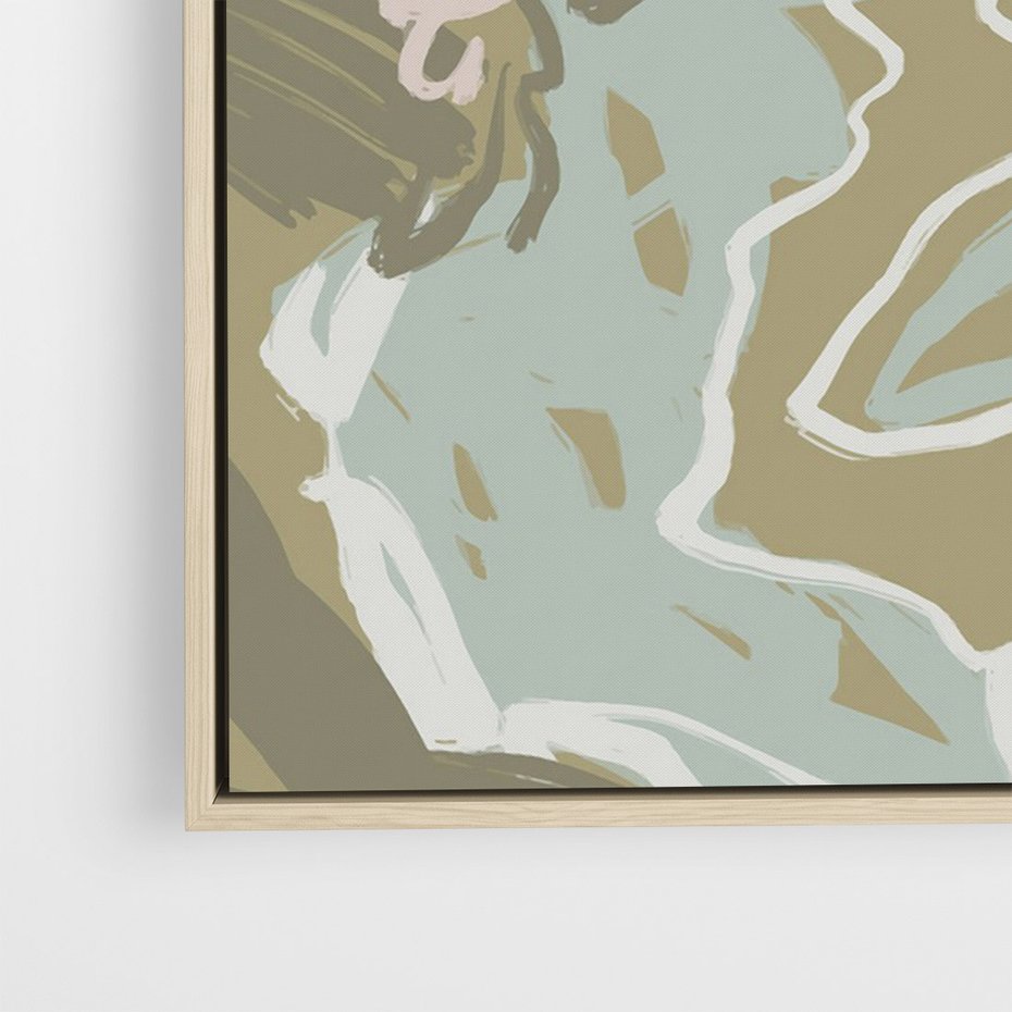 Obraz w ramie 80x120 - Wizja Przestrzeni - pastelowy krajobraz, nowoczesny plakat - rama drewno