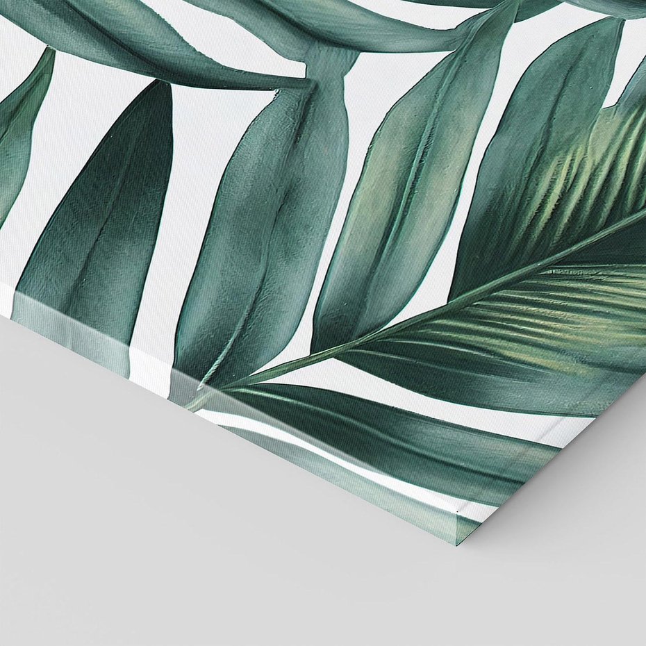Obraz na płótnie 60x60 - Ruchome liście czasu - liście palmy, tropikalne