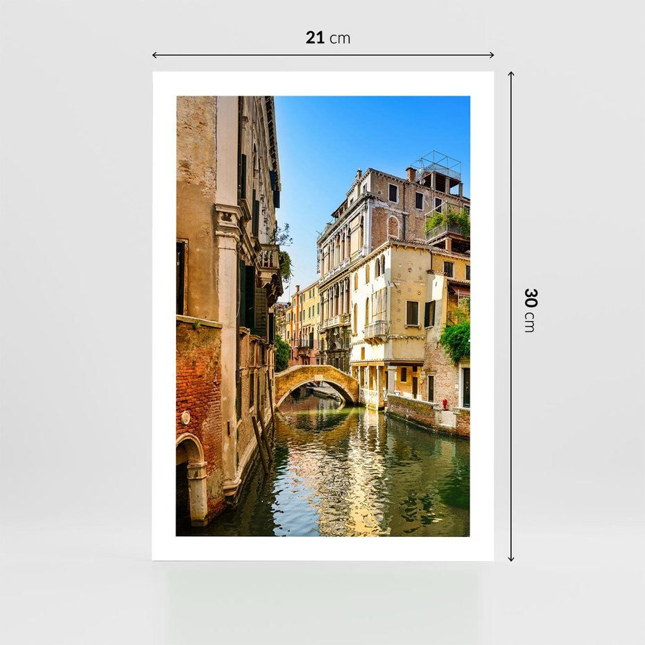 Plakat bez ramy 21x30 - Magia Kanałów Weneckich - Wenecja, kanały