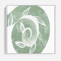 Obraz w ramie 50x50 - Zielony Świat Odpoczynku - abstrakcyjny zielony motyw, skandynawski design - rama biała