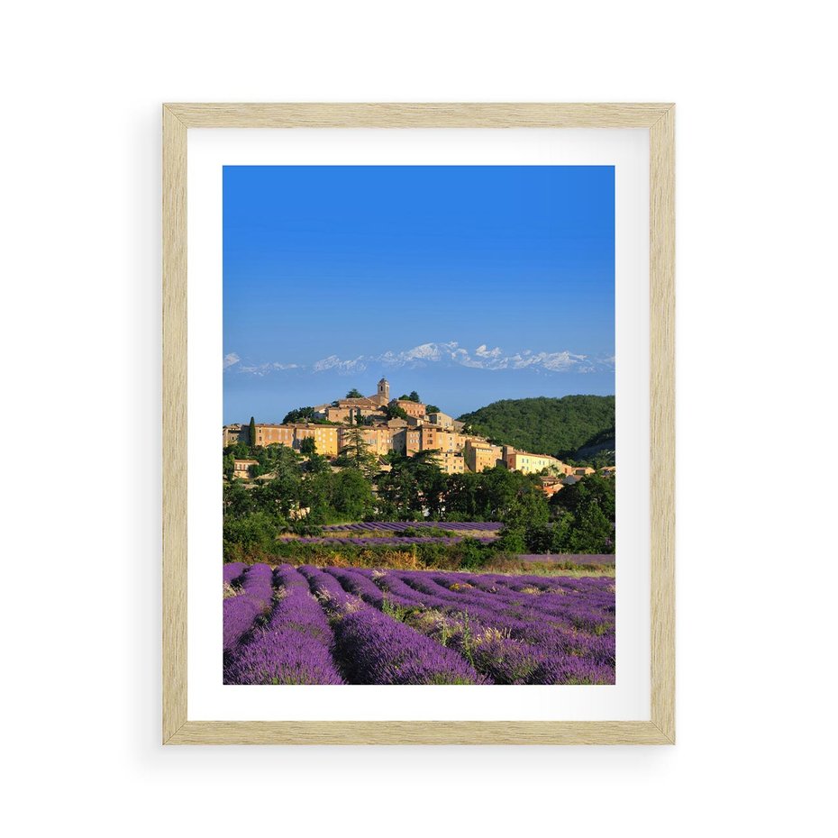 Plakat w ramie 40x50 - Prowansalska Aura - lawenda, Prowansja - rama drewno