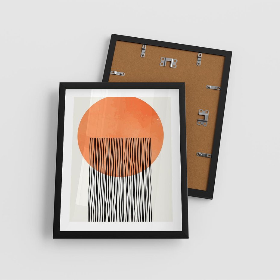 Plakat w ramie 40x50 - Echa Wyobraźni - koło, boho styl - rama czarna