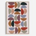 Obraz w ramie 50x70 - Kolorowe Echo Boho - abstrakcyjny obraz, geometryczna kompozycja - rama drewno