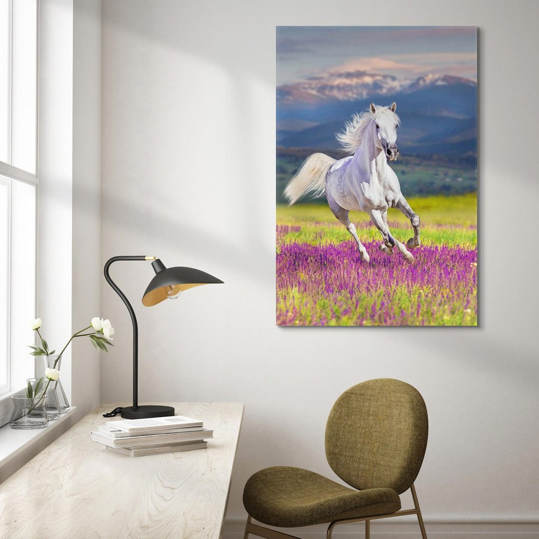 Obraz na płótnie 70x100 - Koń Góry: Spotkanie z Wielką Przyrodą - koń, góry