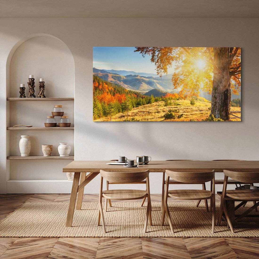 Obraz na płótnie 140x70 - Bliskość natury - góry, drzewo