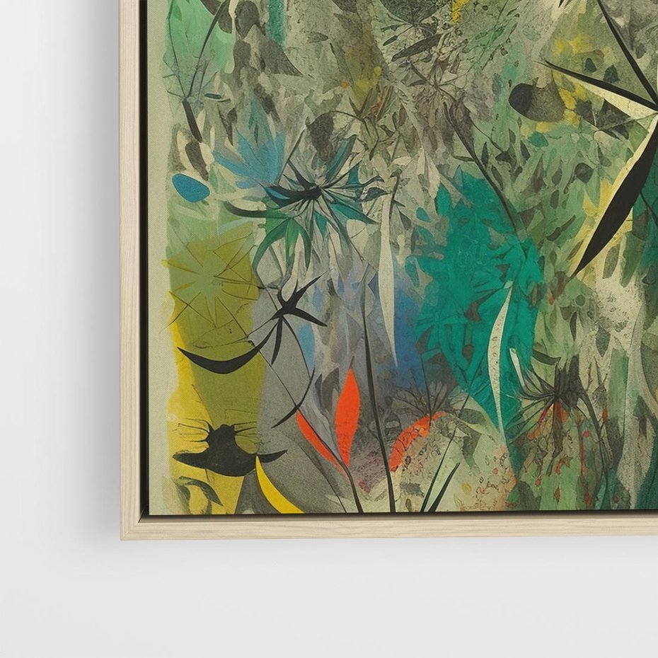 Obraz w ramie 50x50 - Tajemnicze Konstrukcje Form - abstrakcyjny obraz, mnogość kolorów - rama drewno