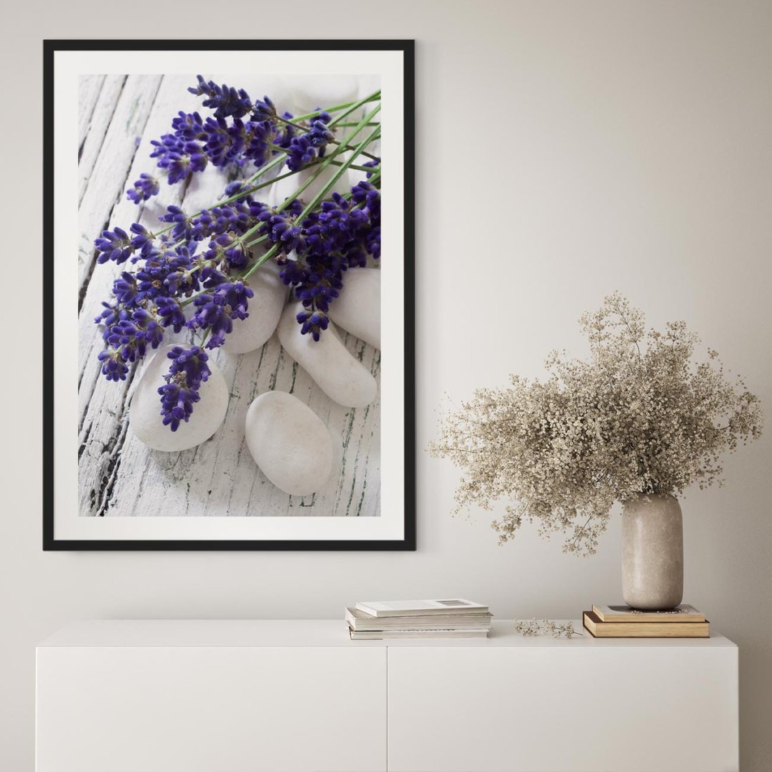 Plakat w ramie 30x40 - relaks z aromatem - lawenda, spa - rama czarna