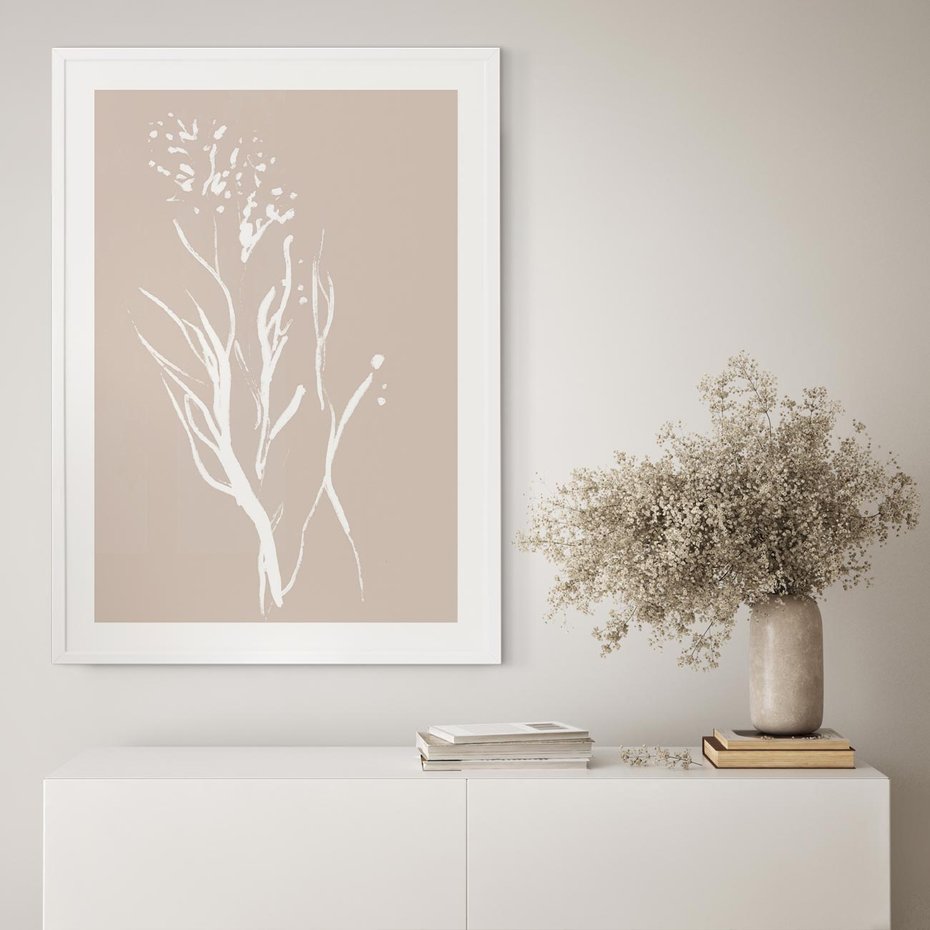 Plakat bez ramy 21x30 - Impresje Pastelowych Nastrojów - minimalistyczny delikatny obraz, beżowe odcienie