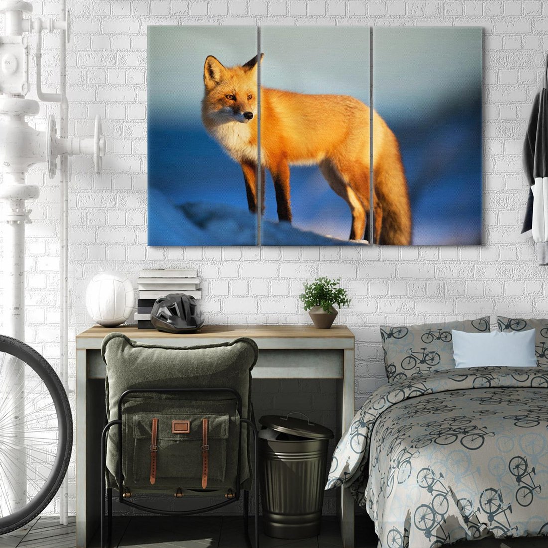 Obraz na płótnie 120x80 - Lisek w lesie - lis, lisek