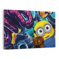 Obraz na płótnie 100x70 - Świat minionków w graffiti - minionek, graffiti
