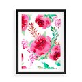 Plakat w ramie 50x70 - Delikatna Akwarela - kwiaty, akwarela - rama czarna