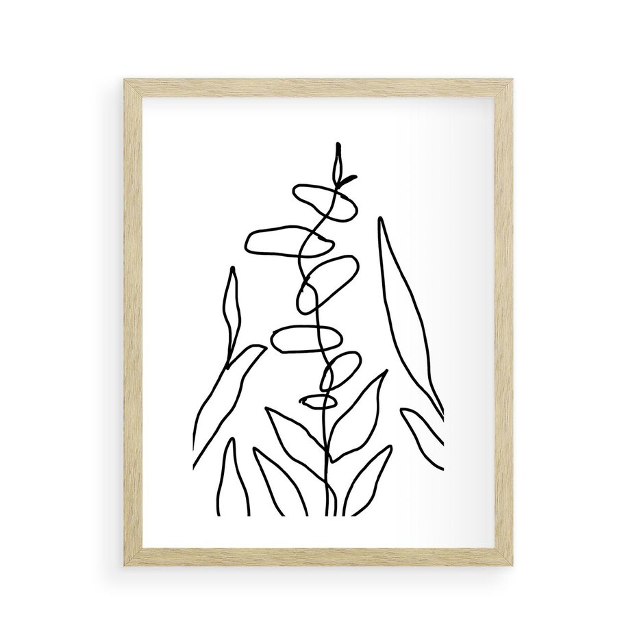 Plakat w ramie 40x50 - Konturem Naznaczone - mroczna sztuka, minimalizm - rama drewno
