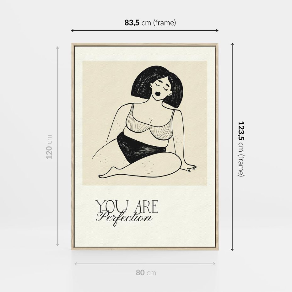 Obraz w ramie 80x120 - Harmonia Kształtów Bez Granic - siła kobiecości, rysunek - rama drewno