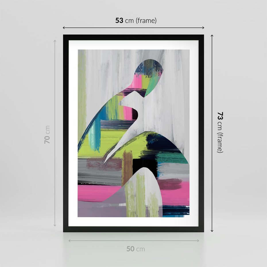 Plakat w ramie 50x70 - Impulsy Marzeń - abstrakcyjna sztuka, nowoczesny obraz - rama czarna