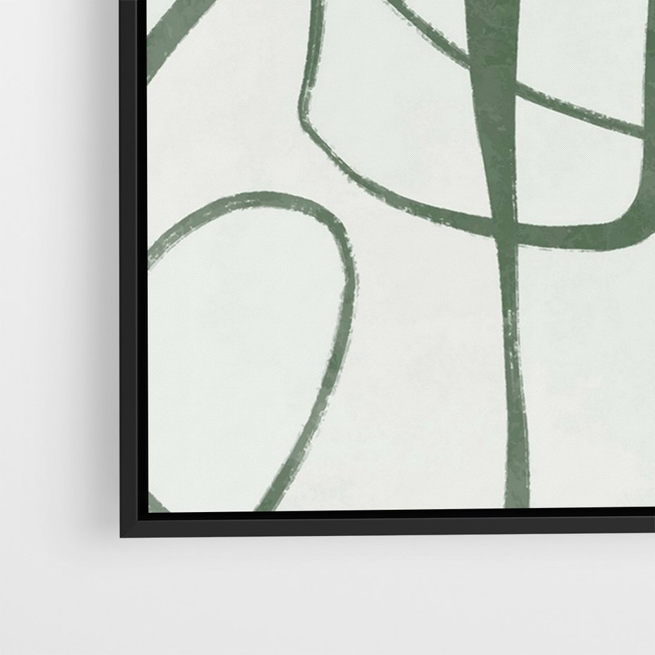 Obraz w ramie 70x100 - Zielony Spokój - zielona abstrakcja, spokojny plakat - rama czarna