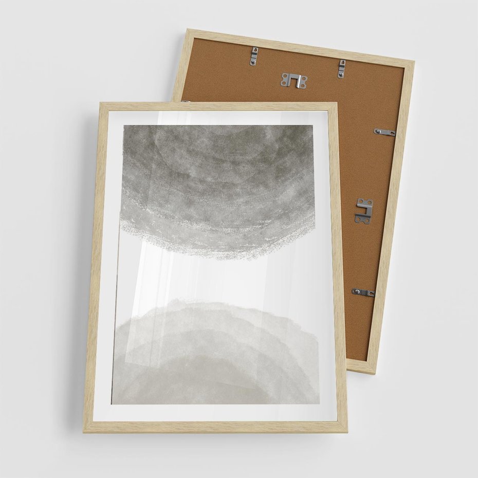 Plakat w ramie 50x70 - Impresje Energii - rozmyte cienie, abstrakcja - rama drewno