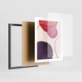 Plakat w ramie 40x50 - Kolorowe Impresje - abstrakcyjne akwarelowe plamy, nieregularne linie - rama czarna