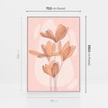 Obraz w ramie 70x100 - Przenikające Kształty - minimalistyczny plakat, pudrowe kwiaty - rama biała