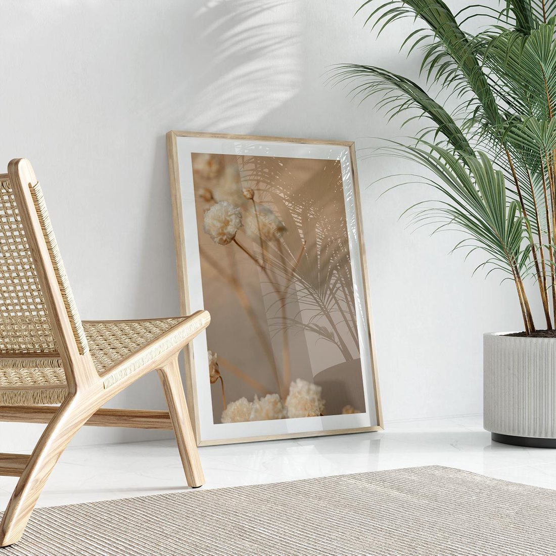 Plakat w ramie 30x40 - Subtelna gipsówka - gipsówka, suche - rama drewno