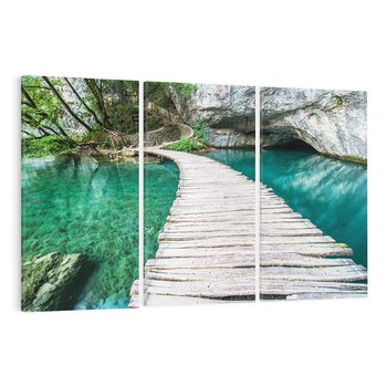 Obraz na płótnie 120x80 - Most nad skalistymi wodami - most, woda