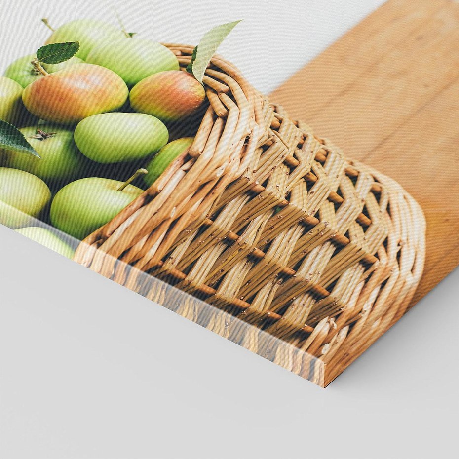 Obraz na płótnie 30x30 - Koszyk Jabłek - Świeżo Zbierane - koszyk, jabłka