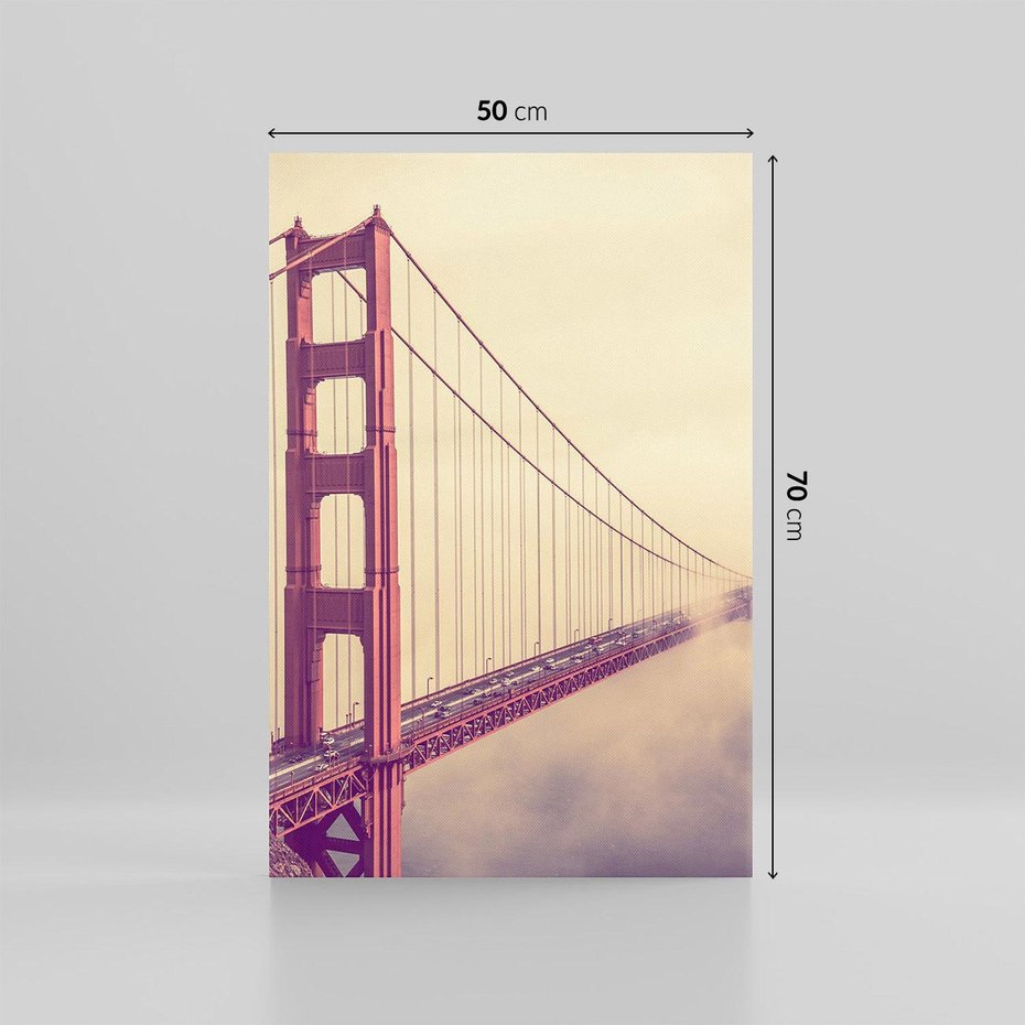 Obraz na płótnie 50x70 - Most w mgle z perspektywą - most, perspektywa