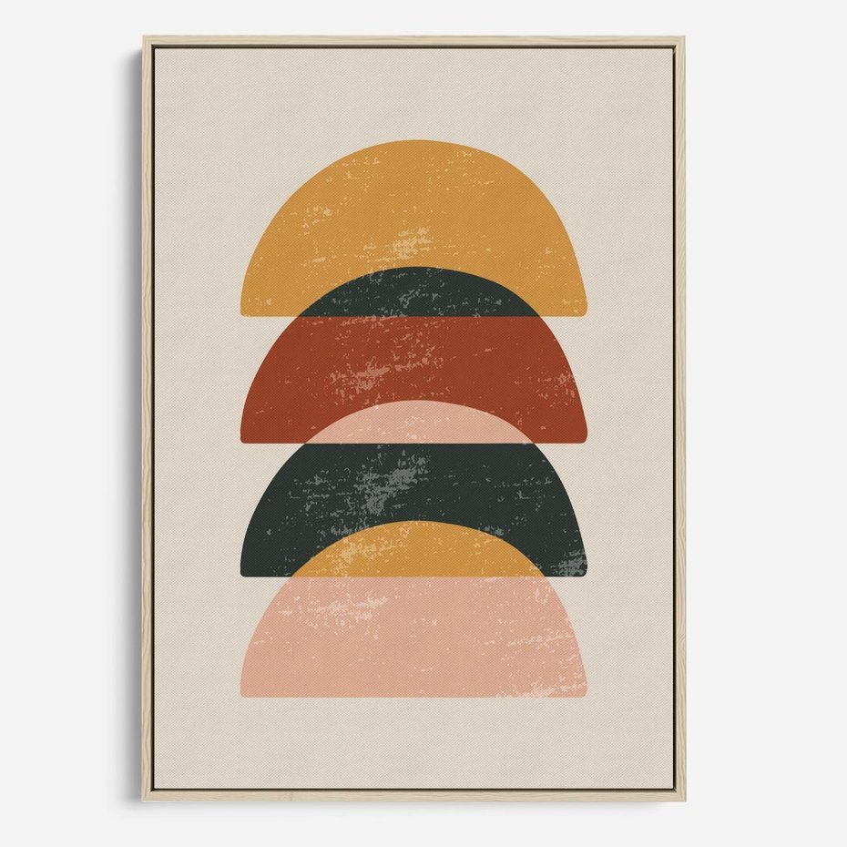 Obraz w ramie 80x120 - Energetyczne Wzory - nowoczesny plakat, abstrakcyjne kształty - rama drewno