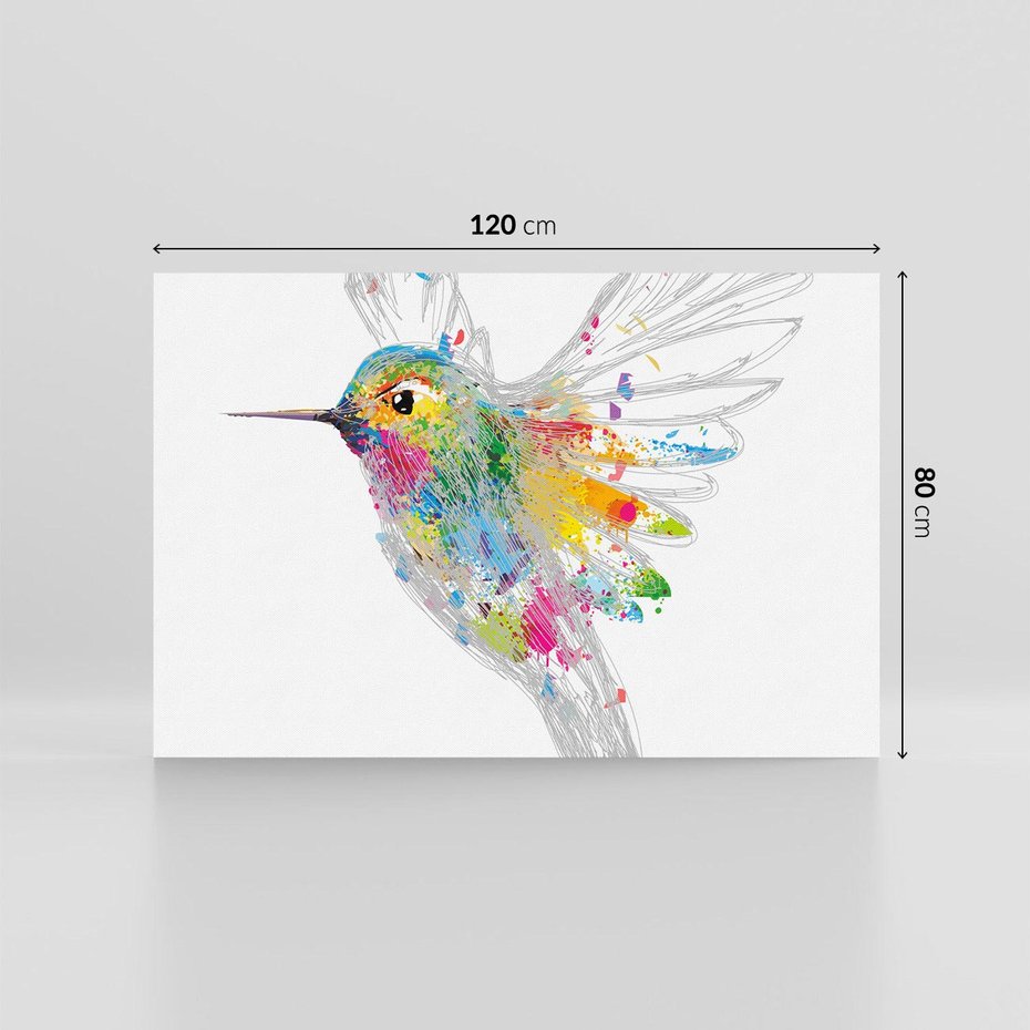 Obraz na płótnie 120x80 - Koliber w akwareli - akwarela, koliber