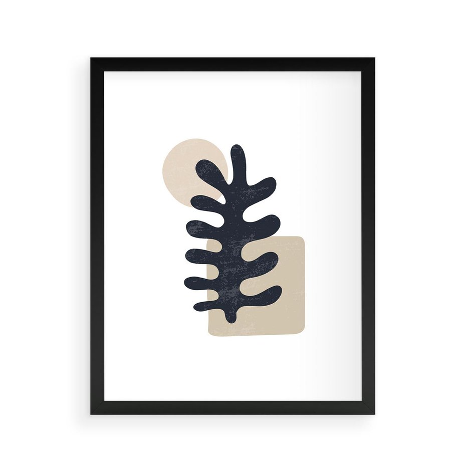 Plakat w ramie 40x50 - Opowieść Przenikających Energii - inspiracja mattise, abstrakcja - rama czarna
