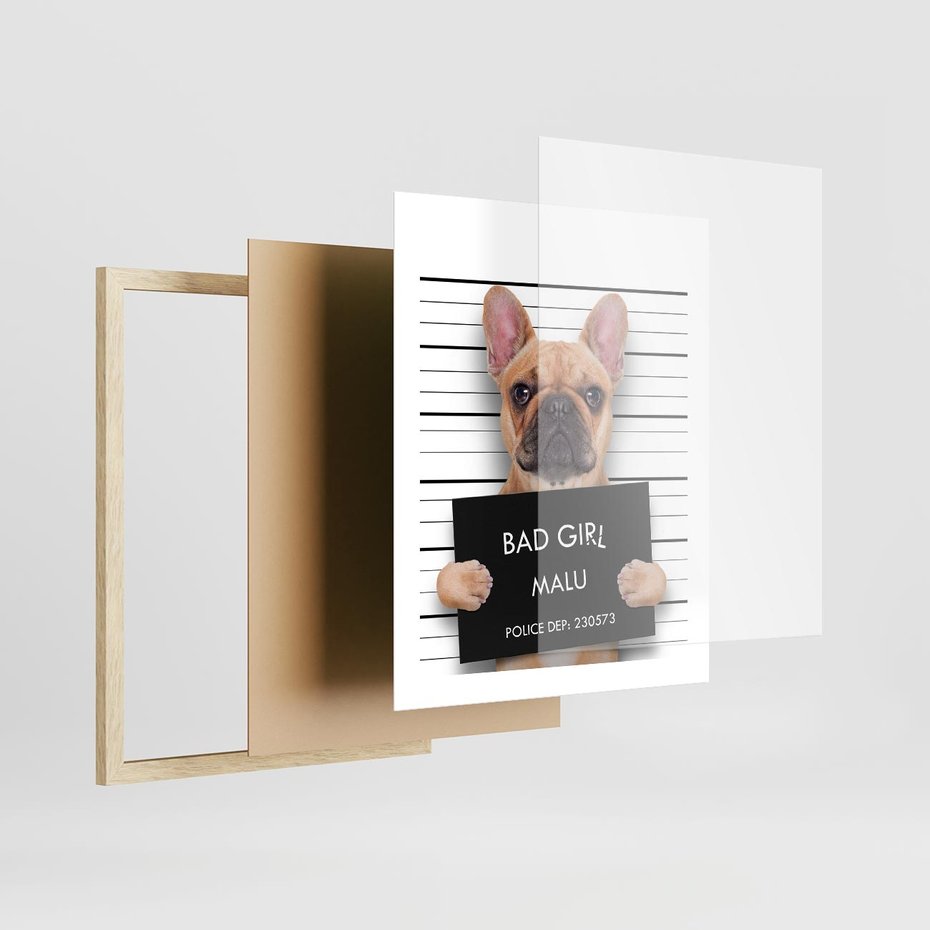 Plakat w ramie 40x50 - przyjaciel na zawsze - pies, piesek - rama drewno