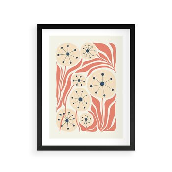 Plakat w ramie 30x40 - Impresje Harmonii - abstrakcyjne kwiaty, rośliny - rama czarna